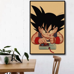 Poster sur toile manga Dragon Ball Goku rétro 42x60cm